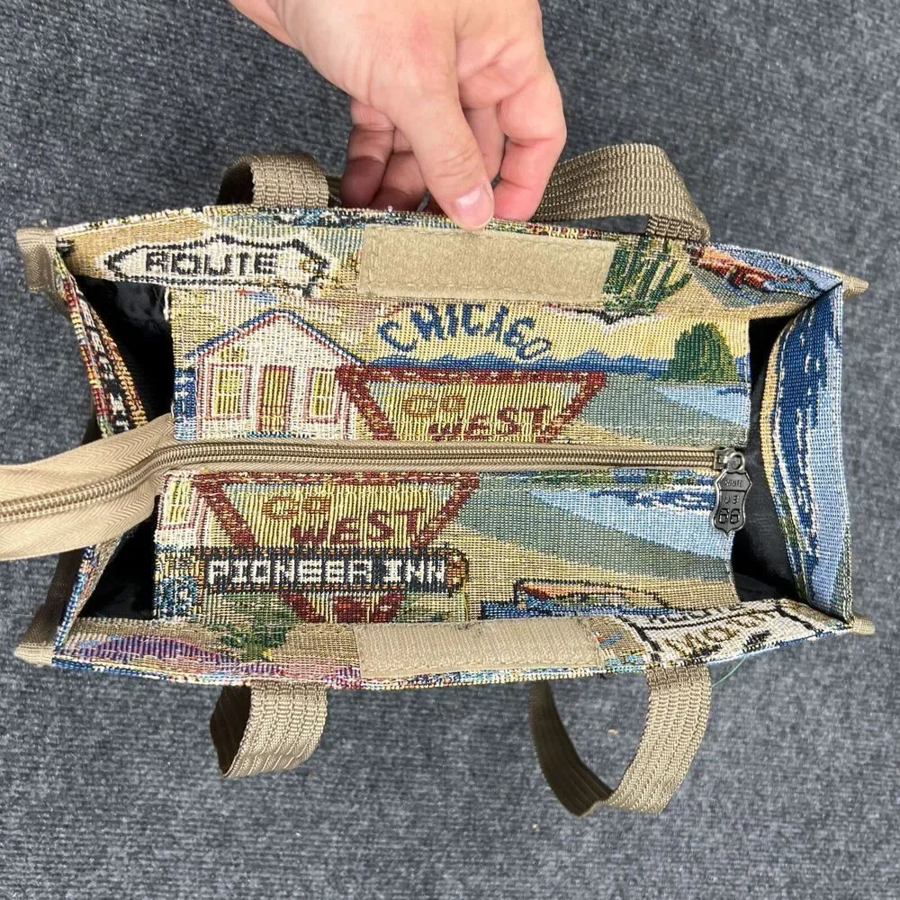 Pioneer Express Route 66 Tapestry Travel Bag Carry-On Tote‎ Matching Coin Purse